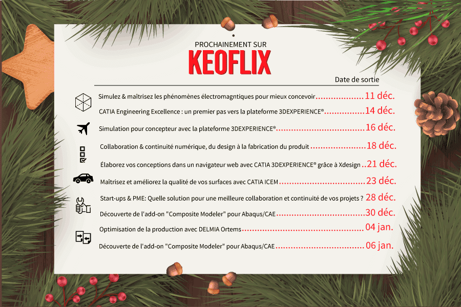 KeonysPLM's tweet photo. Une nouvelle saison de #KEOFLIX démarre dès demain ! De nouveaux webinaires dédiés à la #simulation , le #manufacturing avec #DELMIAOrtems , la #conception avec #CATIA et bien d'autres sujets seront accessibles sur notre chaîne youtube et notre site web. @3DSfrance https://t.co/dduMZOUQJQ
