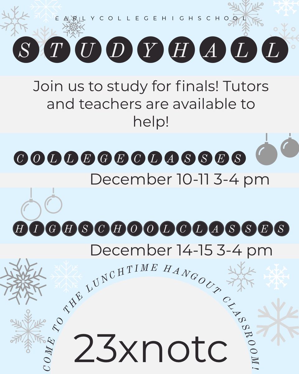 Our virtual study hall is starting today! Tutors and teachers are available to help!