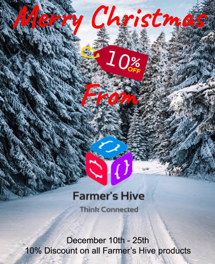 farmershive's tweet image. Happy Christmas from all the team at Farmer’s Hive 🎄

10% discount on all Farmer’s Hive products from today!December 10th - 25th. 

Visit our online store and use discount Code FHCHRISTMAS2020

store.ucwlabs.com/discount/FHCHR…