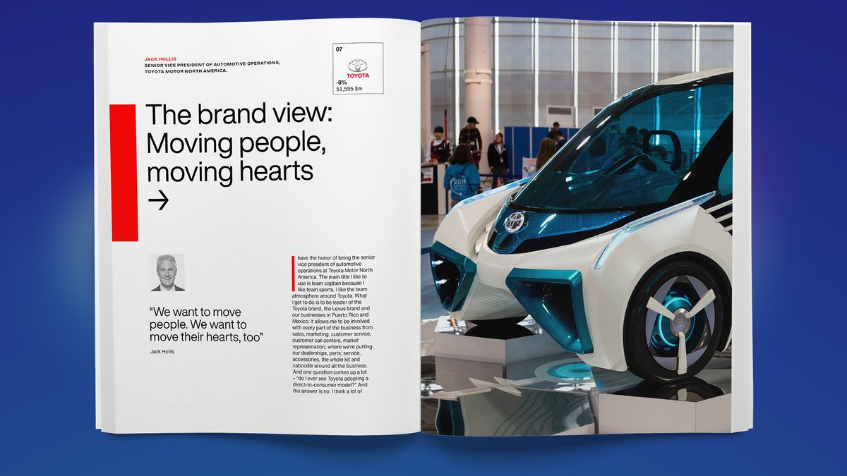 Interbrand's tweet photo. Jack Hollis, Senior VP of Automotive Operations at @Toyota on how the auto #brand is putting #technology and innovation at the service of people and society.

➡️ Download Interbrand’s auto report to learn more: https://t.co/Cb76X0RwvR

#BGB2020 #ElectricVehicles https://t.co/GmSiCMjyob
