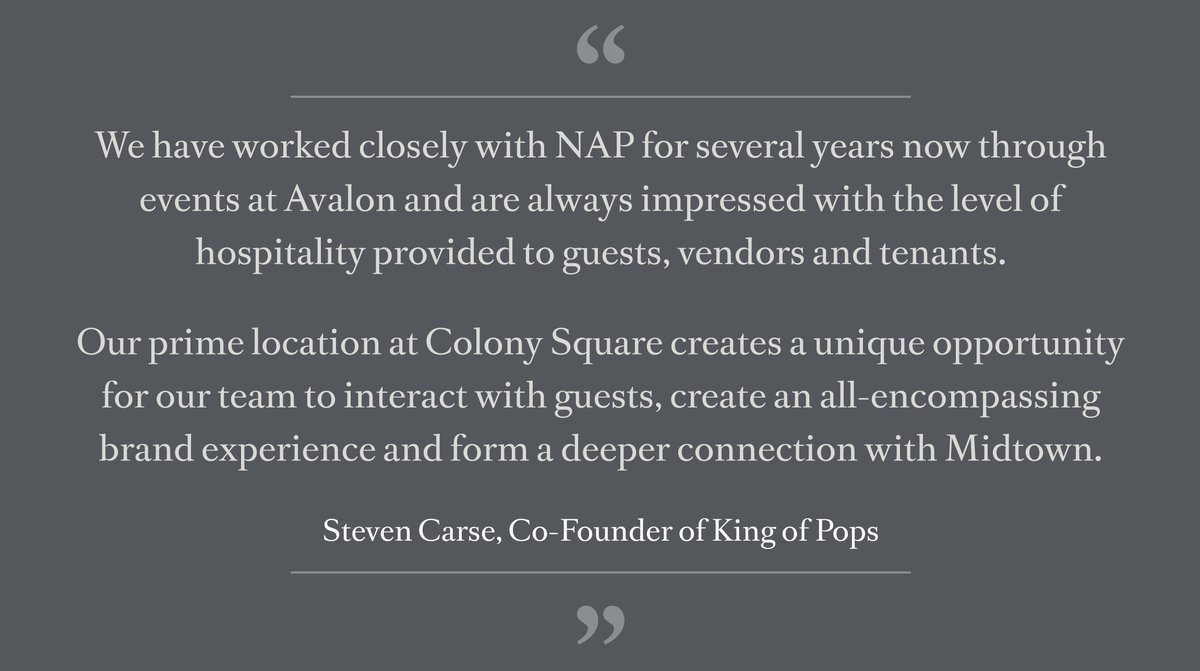 napatlanta's tweet image. When #PopUp retailers are met with success, it&apos;s time to consider a more permanent solution. We worked with @KingofPops to create a storefront @ColonySquareATL that embodied the brand experience for guests to enjoy.  #ICSCRECon