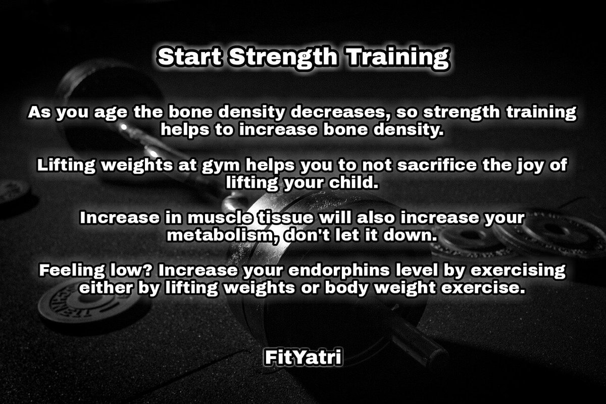 fityatri's tweet photo. If you are not doing Strength Training, you will surely miss out on these benefits.

Would you start your strength training to improve your body's strength &amp; endurance?

#strengthtraining #endurance #callisthenics #coreworkout #fityatri https://t.co/7j3g9CaTQl