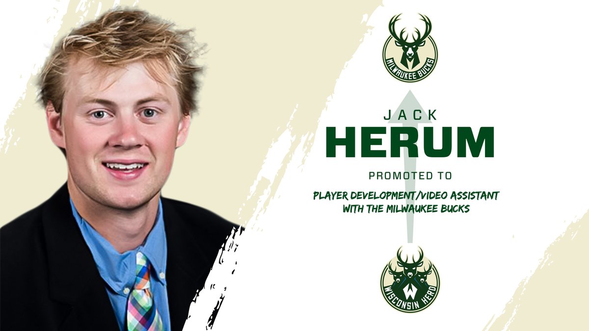 Another day, another call-up to the @bucks!!

Congrats to <a href="/CoachHerum/">Jack Herum</a> on getting promoted to the Bucks after working in our front office last season!!

#HerdUp | #FearTheDeer