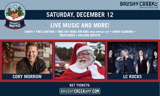 Start the most wonderful time of the year at #HolidaysInHutto at #BrushyCreekAmp on Saturday, December 12! 

Join us for live music and family friendly activities, all included in the ticket price, starting at 5 p.m.

🎟️: bit.ly/3lE6J0p