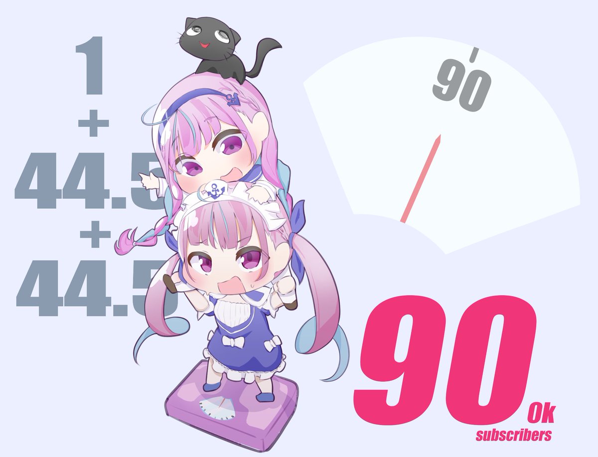 湊あくあ 「90万人おめっとさん!!
#あくあーと 」|fofのイラスト