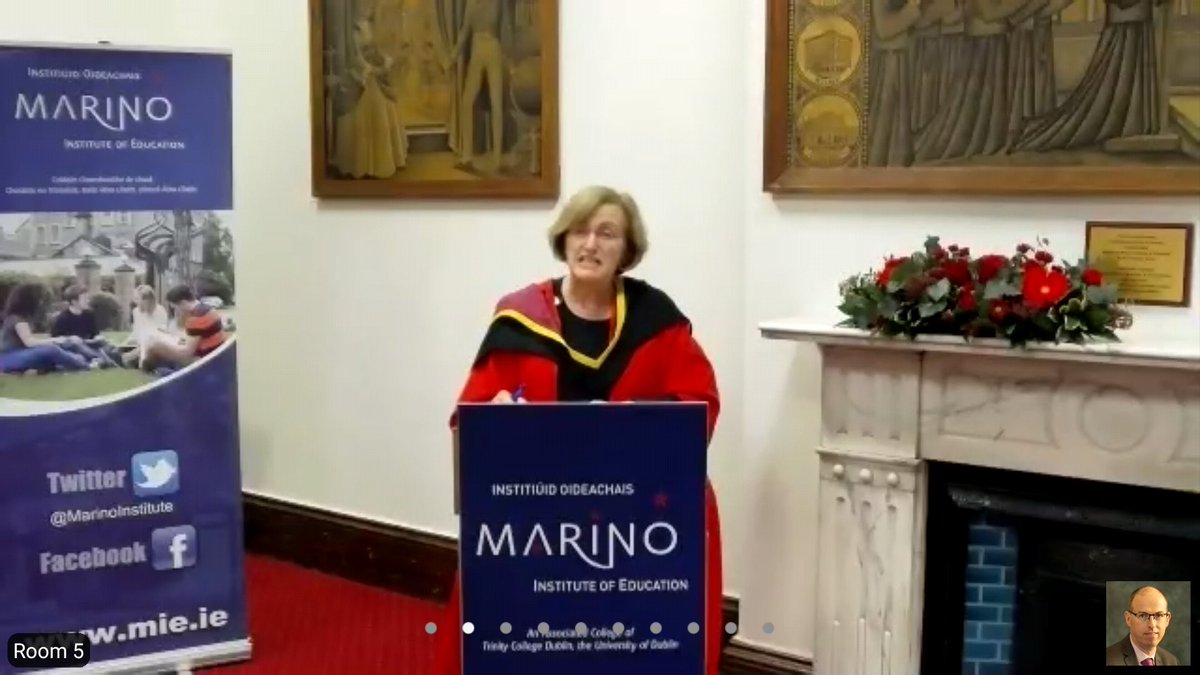 President Dr Teresa O'Doherty opens the @MarinoInstitute Graduate Celebration Event being held on line this year. @Teresa_ODoherty #educationstudies #earlychildhood #pme #BEd #education