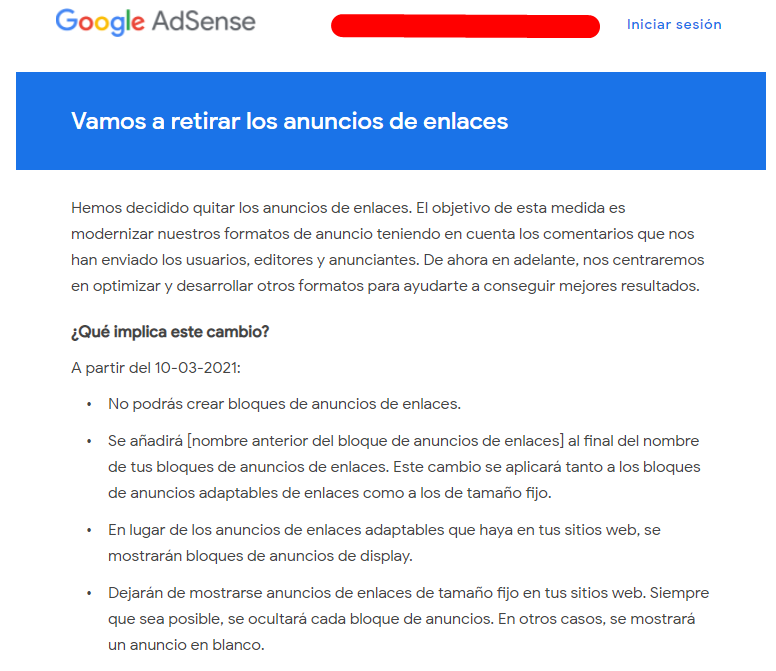 brunoramoslara's tweet image. 🔴 NO es una broma no, Adsense confirma la eliminación de los anuncios de enlaces en marzo de 2021