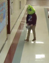 DrMarkJGonyea's tweet photo. The grinch made an appearance at Northfield @NorthfieldEle elementary today. #upToNoGood #goodTimes #edChat #principalWork https://t.co/trBZBtrs4C