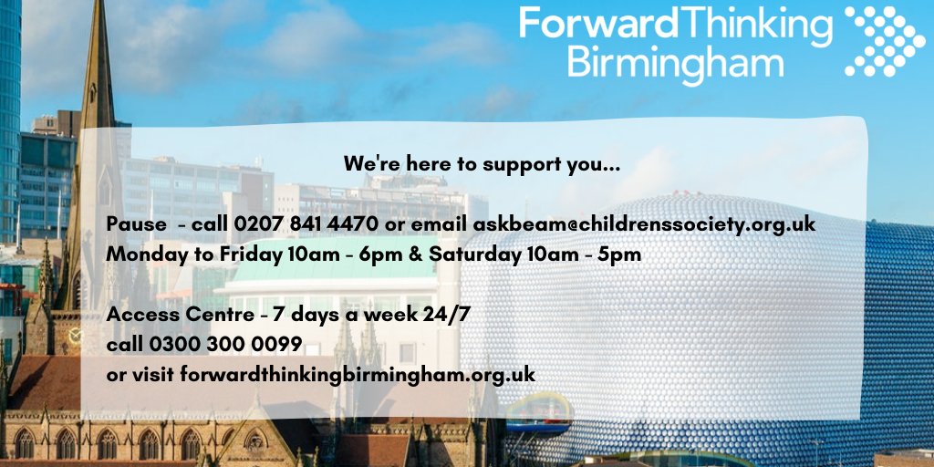 Our expert and compassionate mental health teams have continue to be here to help your or a loved one and we are still here to provide easy-to-access support for young people in our city. Find out more on our Forward Thinking Birmingham website: orlo.uk/eeG9o