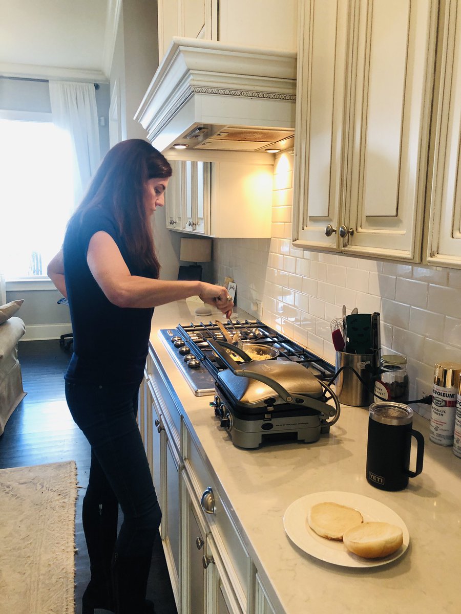 NancyMace's tweet photo. Virtual school lunch menu today: one kid wants a cheddar bacon burger and the other is getting a riced cauliflower bowl with veggies. I’m taking cream with my coffee lunch.
Don’t mind the cans of spray paint. Using it later today to spruce up a lamp (or two)💡 https://t.co/eQ9sqnyHgP