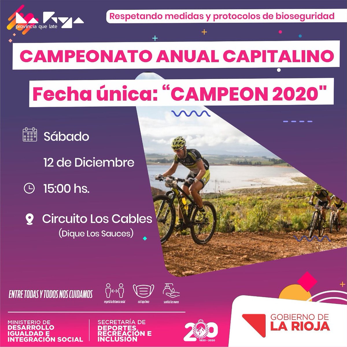 secdeportelr's tweet photo. Se viene una fecha única del "Campeonato Anual Capitalino 2020"🚴🚵

✔️Inscripciones en Av. San Francisco 2650 local 313 Bike Shop.

📌Circuito Los Cables (zona dique)

🔻 Participan todas las categorías. https://t.co/FhUIqiKZWS
