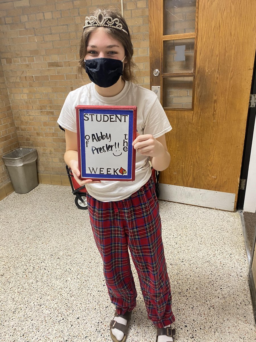 Our newest Student of the Week is Abby Presler! Ms. Aberson says, "Not only is Abby a talented and hard working student, she is a great team player and leader in the classroom. Abby is helpful, kind, and brings a lot of positive energy to English class." #ECSDCards #cardinalpride