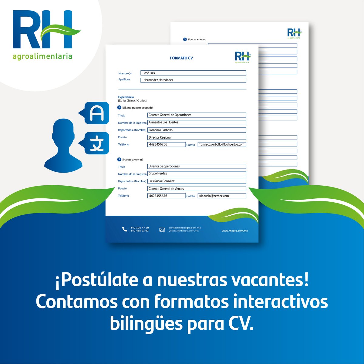 AgroRh's tweet photo. Solicita nuestro documento interactivo para postularte a nuestras vacantes. Crea tu #CV de manera rápida y efectiva. 📝 ✨

#RhAgroalimentaria #CreaTuCV #FelizJueves #RecursosHumanos #Agroalimentaria #Vacantes #Trabajo #RRHH #Reclutamiento #Headhunter https://t.co/AdEMWkNB71