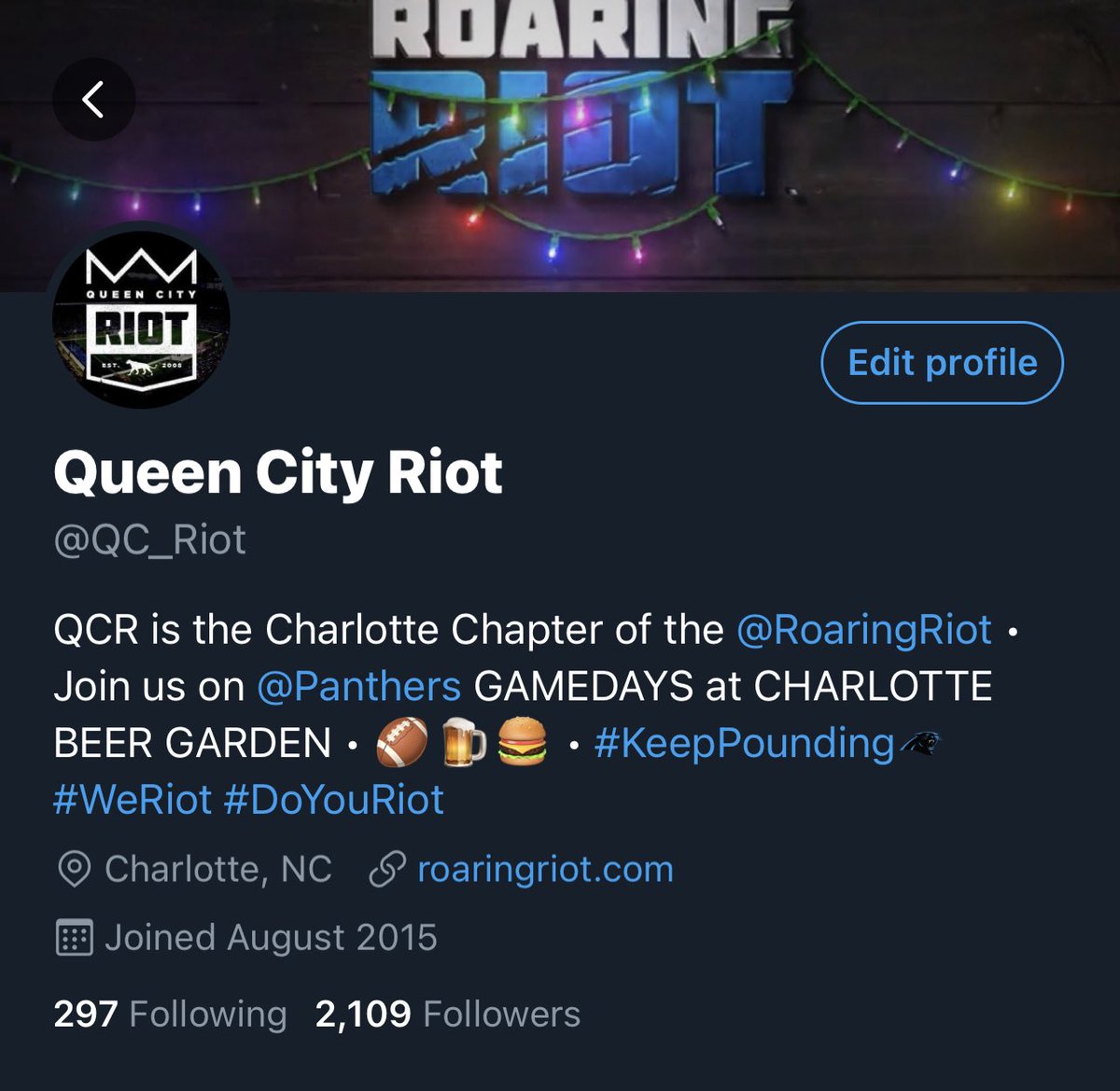 QC_Riot's tweet photo. In the spirit of giving @QC_Riot will donate $1 for every new follower we receive between now and Christmas to the @RRiotFoundation ( Max $1,000 )

Let’s get to work, hit that RT and FOLLOW button! 🖤💙🖤

@Panthers @roaringriot https://t.co/YNIM0RtgsC