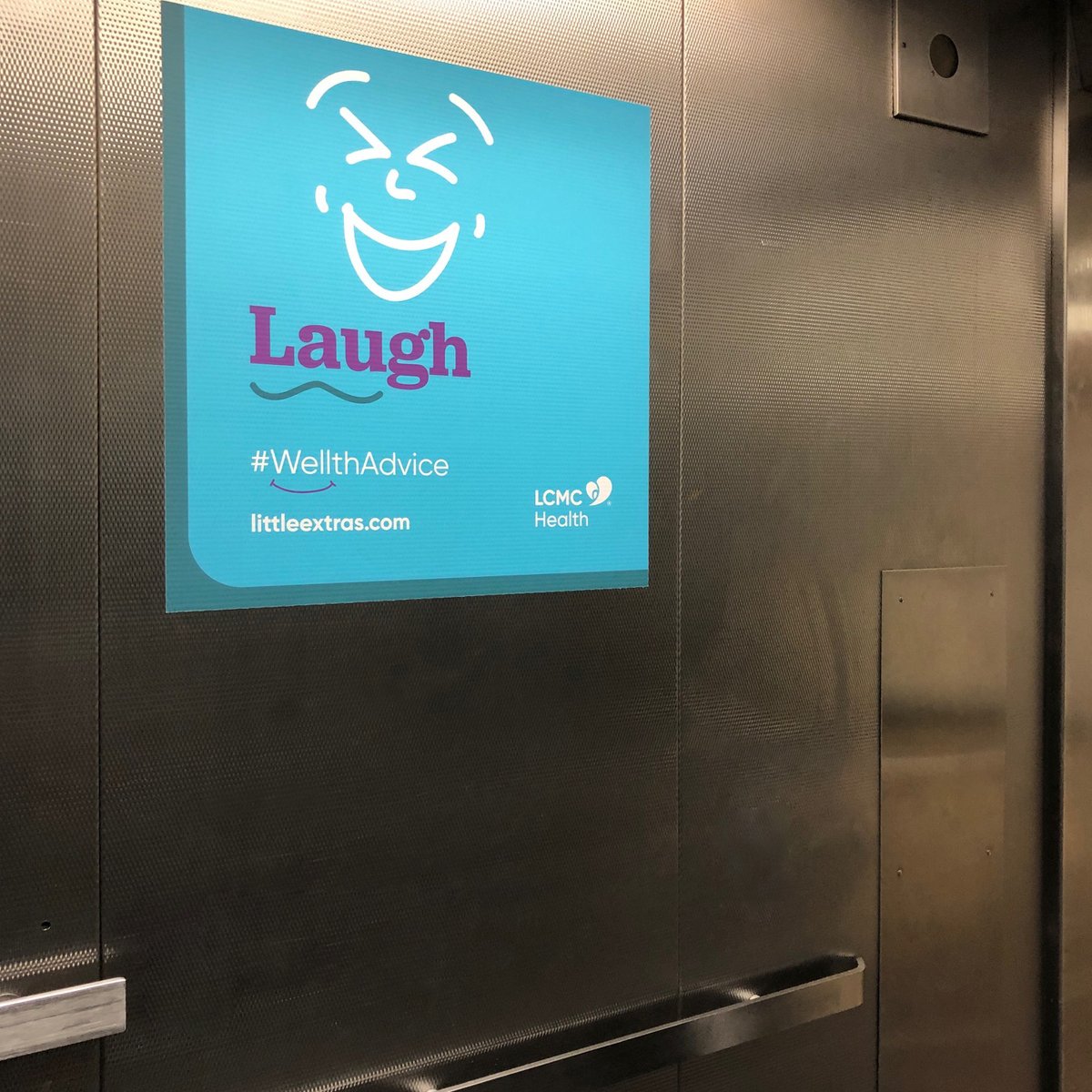 CCI_Productions's tweet photo. We recently printed and installed some wall decals at
@LCMCHealth that everyone can benefit from. Thank you for reminding us all to Live Wellthy. #WellthAdvice #MadebyCCI https://t.co/wJzu9BYVNm