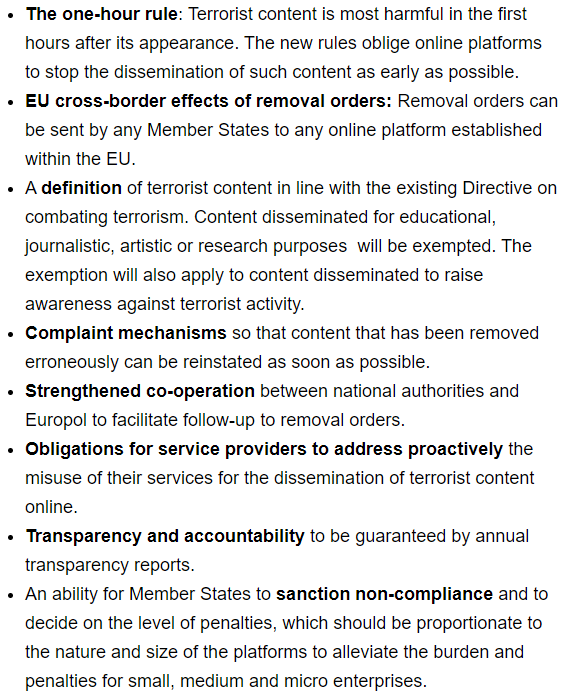 joselucea's tweet photo. 🤝Parlamento 🇪🇺 y Consejo llegan a un acuerdo para la prevención de la difusión online de contenidos terroristas.
⏱️Las plataformas tendrán que eliminar el contenido terrorista en 1⃣ hora
📨Cualquier Estado podrá emitir órdenes de retirada a plataformas establecidas en otro país https://t.co/qCkbkSbVcT