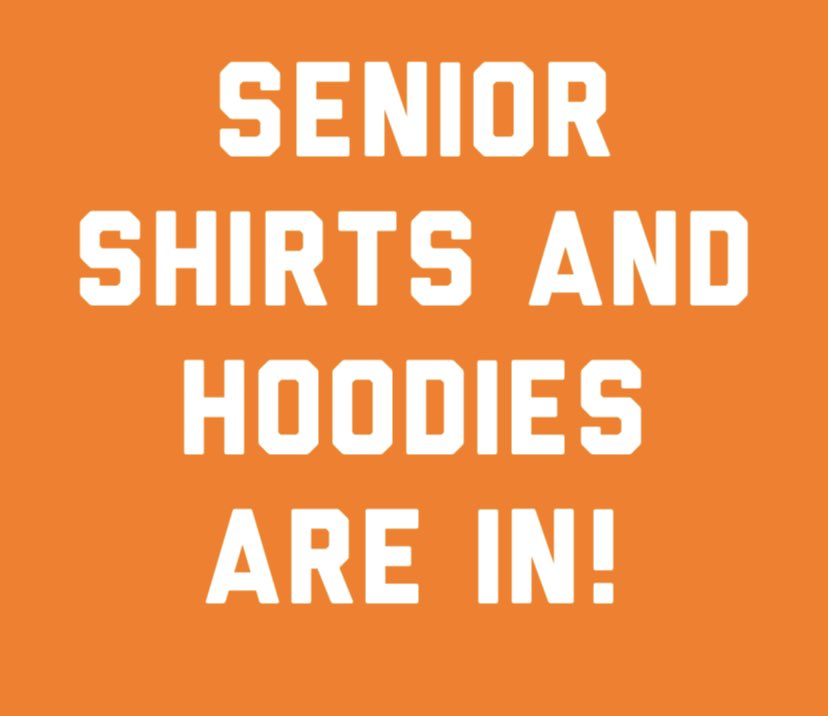 If you ordered shirts or hoodies they’re in !! You can pick them up after school in room 26-217 , or tomorrow morning at the senior panoramic!
