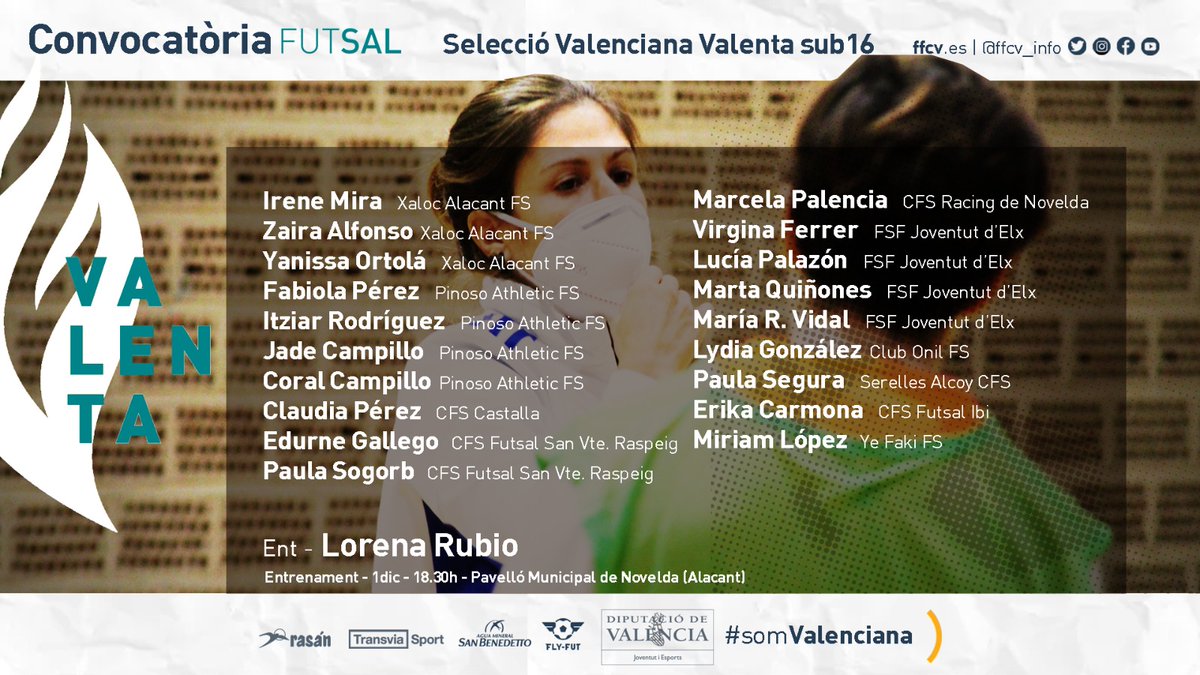 | FUTSAL |

📝 Segunda convocatoria de la Selecció Valenta sub16 de <a href="/Txitxo11/">Txitxo</a> 

📎 ffcv.es/wp/blog/2020/1…

#SomValenciana🔹🔸❤️