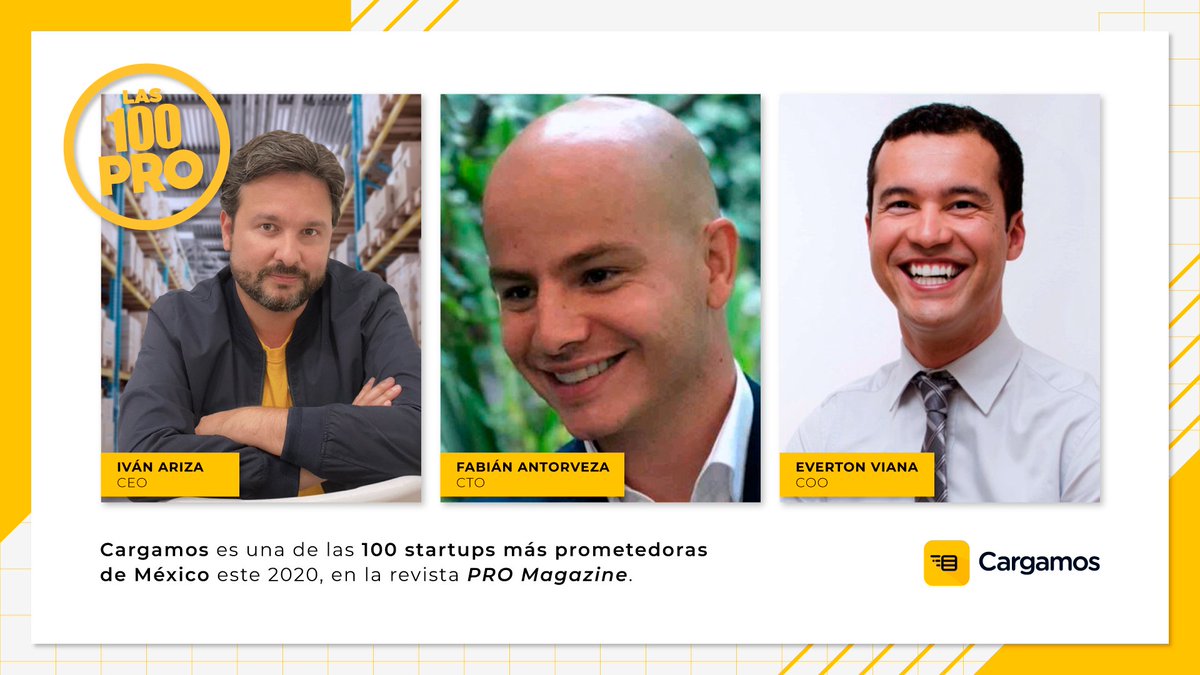CargamosMx's tweet photo. Un nuevo logro para la familia #Cargamos. Gracias al trabajo en equipo y el apoyo de nuestros aliados y clientes, somos una de las startups más prometedoras de 2020 de #PROmagazine. La logística evoluciona y nosotros también.
#OrgulloCargamos
https://t.co/2QP3eKgvY9 https://t.co/gV4RPl68wH