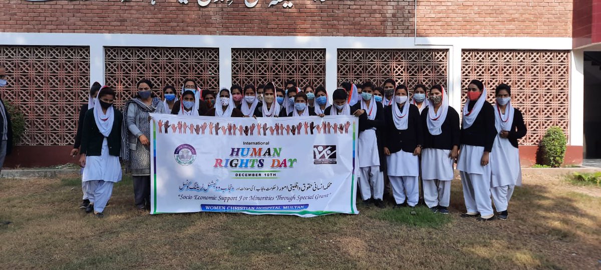 PVTC_Official's tweet photo. @TanvirAhmadRan1 Principal @VTI_Multan_PVTC arranged the event of #HumanRightsDay at #WomenChristianHospital #multan
@PeterJohnMasse3 & @PvtcRm were the guests.
Addressed #ClinicalAssistant #trainees of Minorities Project under ministership of @EjazAlamHR https://t.co/LIKCoDBxtw