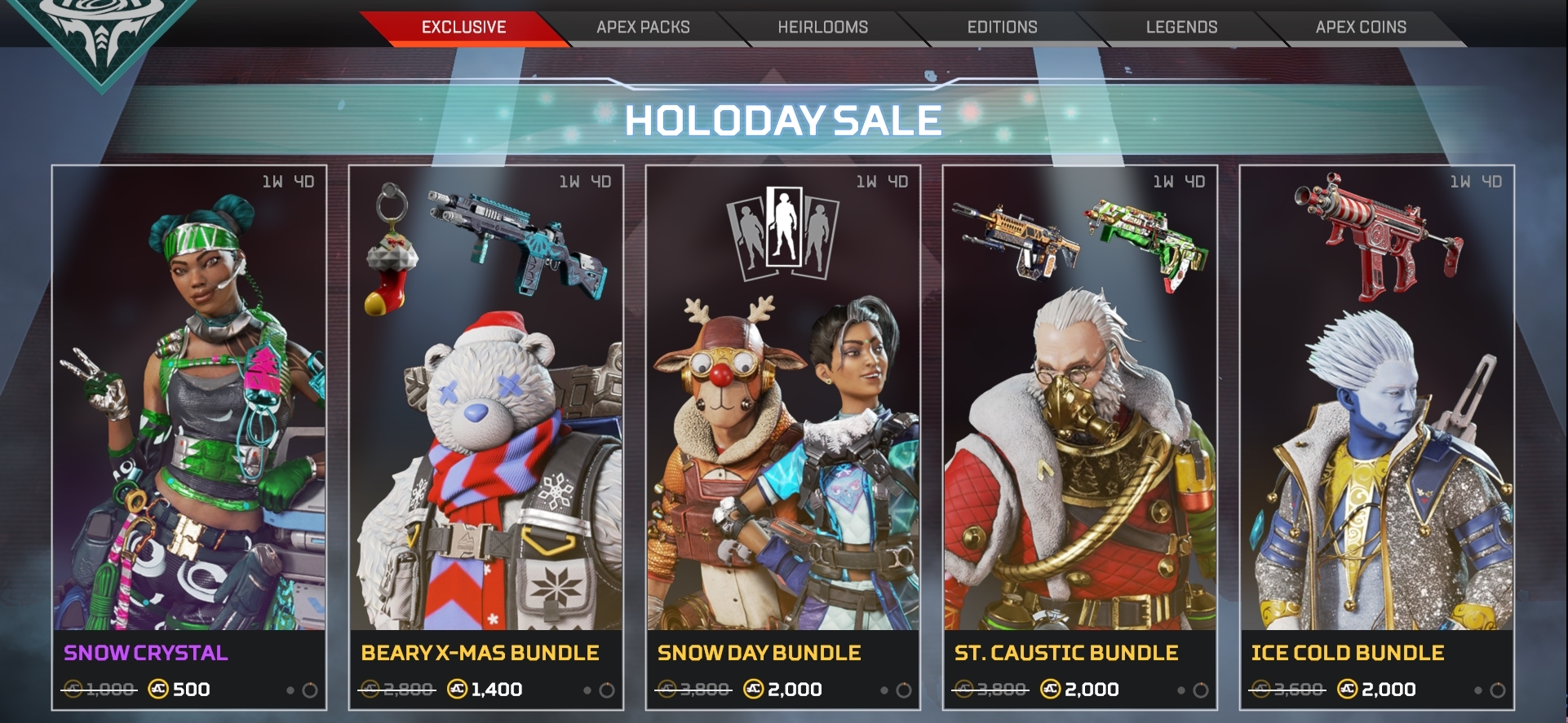 Apex Legends News on Twitter "New Holoday Sale bundles now live in the
