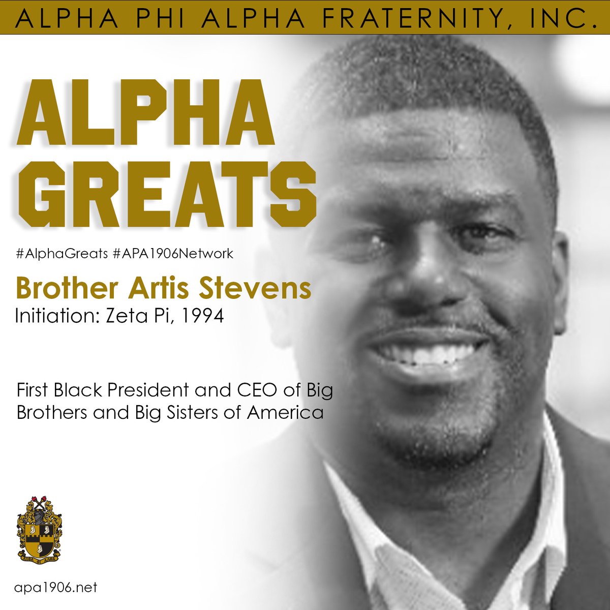 apa1906NETwork's tweet photo. Brother Artis Stevens was recently appointed as the new President and CEO of Big Brothers and Big Sisters of America, making him the first Black man to serve in the role.
#AlphaPhiAlpha #APA1906Network #ForThe7Jewels #ThereGoesAnAlphaMan #1906MakingHistory https://t.co/j8E6WwVFJY