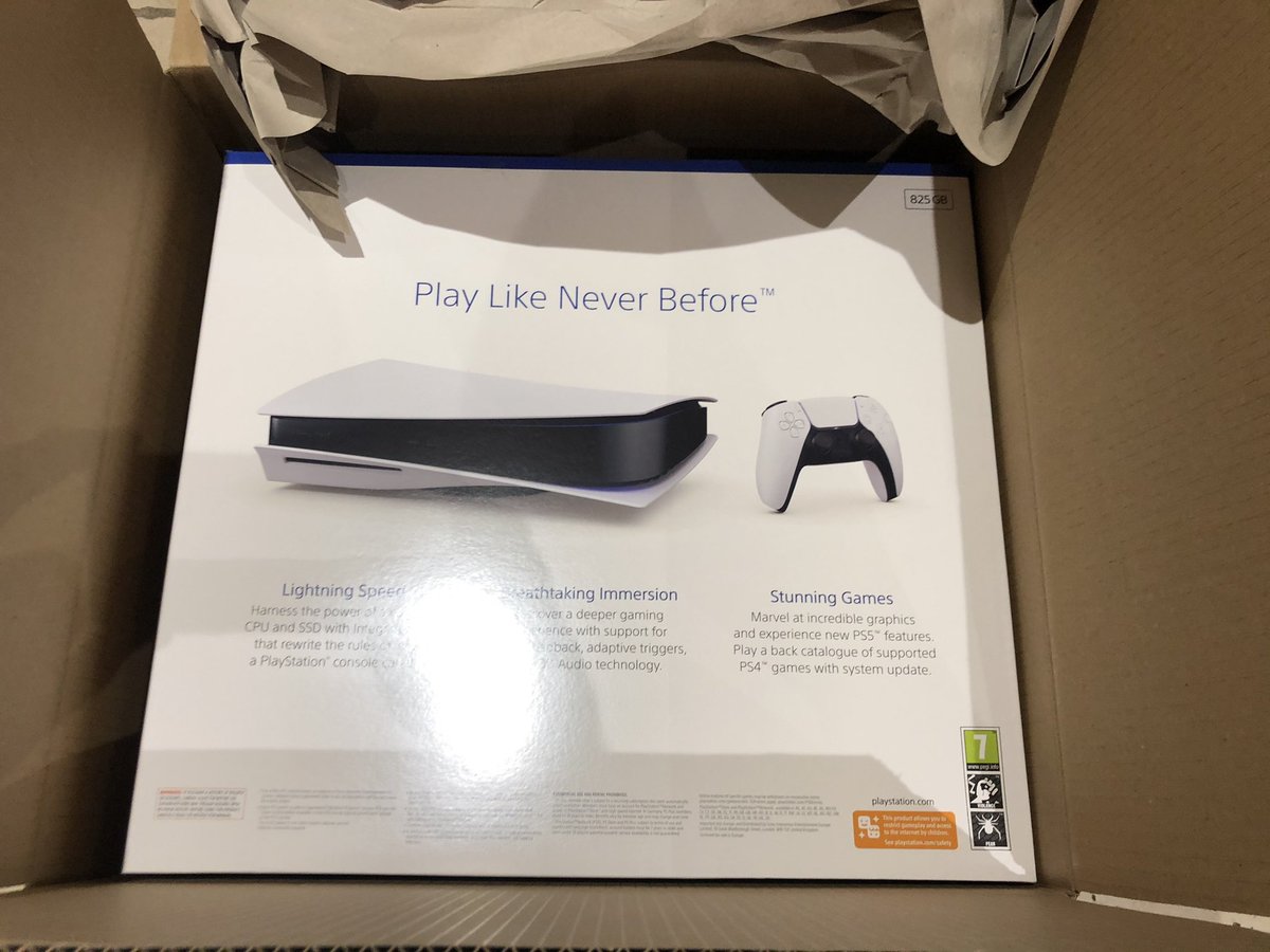 darren_okane's tweet photo. I can finally confirm I have received my delivery! The journey was longer than expected but worth the effort. #consoleme #ps5 @AmazonHelp @Mattallwright @antdickens https://t.co/XmODcP40Va