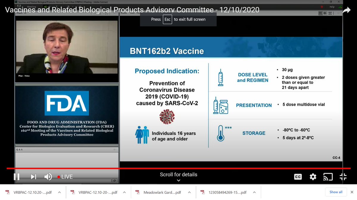  @Pfizer vaccine will require 2 doses, three weeks apart. Its vaccine targets the spike protein, says Kathrin Jansen.  #vrbpac