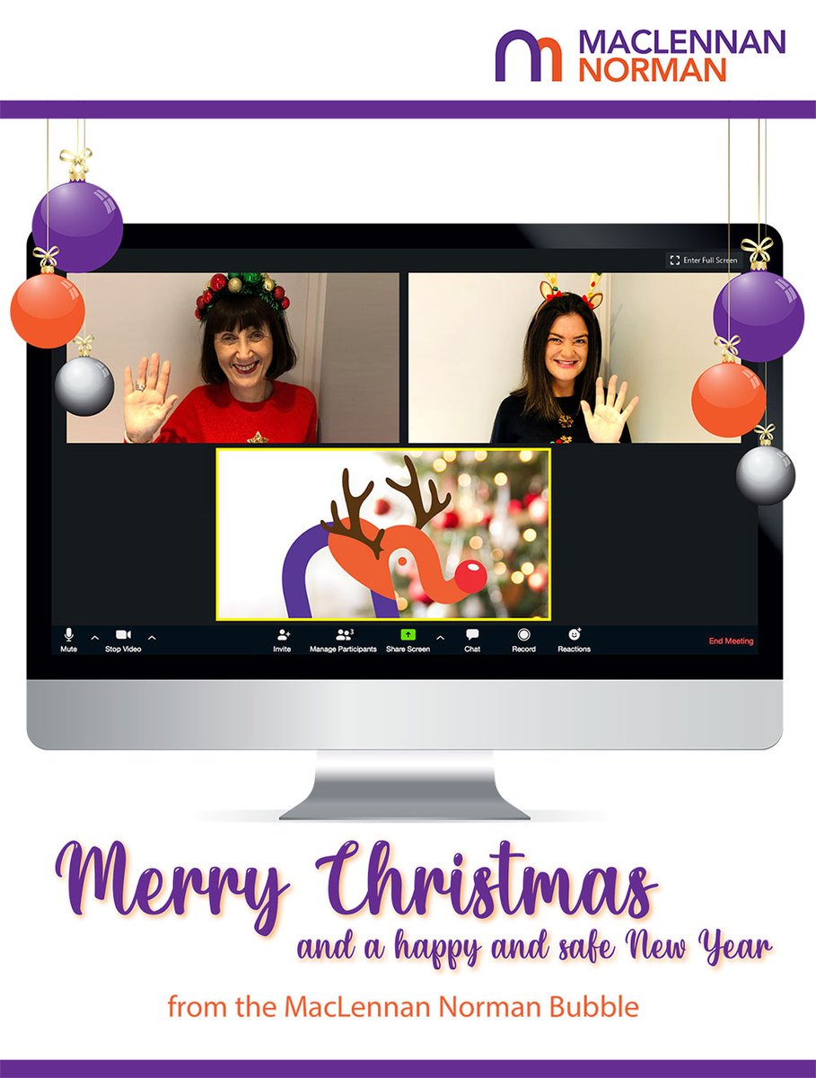 2020: A Year like no other.  We are grateful to remain in good health and to have continued to receive opportunities to work with amazing people throughout the past 12 months #valuetheperson #bekind #maclennanormanbubble🎅🧑‍🎄