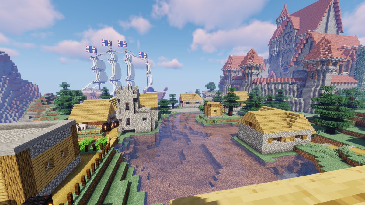 UniversalCraft's tweet image. The peaceful and sleepy hamlet of Mineport - the starting location and where adventures begin in the UniversalCraft Survival Overworld. Where do you want to craft today?