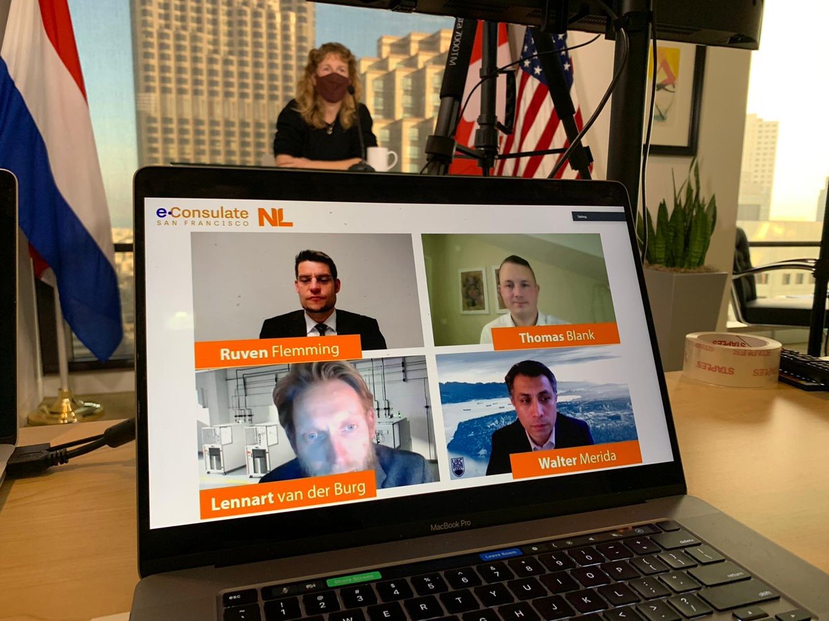 In the energy transition, hydrogen will play a crucial role in decarbonizing activities that are hard to electrify, and by mitigating seasonal fluctuations in wind and solar power.

Great to connect three hydrogen frontrunners in our virtual mission this week: 🇺🇸, 🇨🇦 and 🇳🇱!