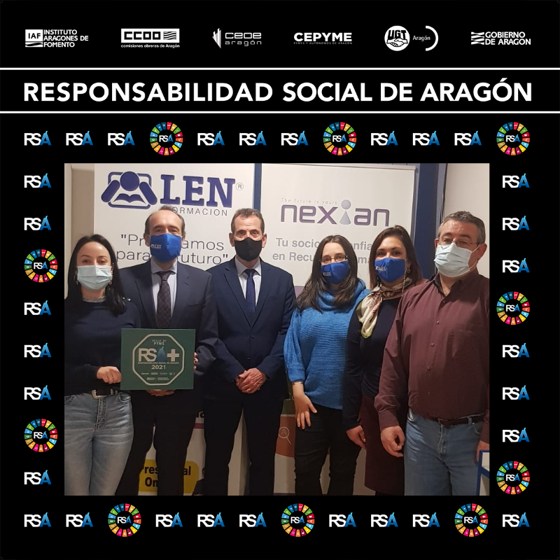 f_urriza's tweet photo. LEN Formación, obtiene por cuarto año consecutivo el sello RSA+ 2021, en reconocimiento a los proyectos ODS por las Buenas Prácticas de Desarrollo Sostenible incorporados en la compañía. #LEN #Nexian #RSA2020 https://t.co/VJBpZORZnP