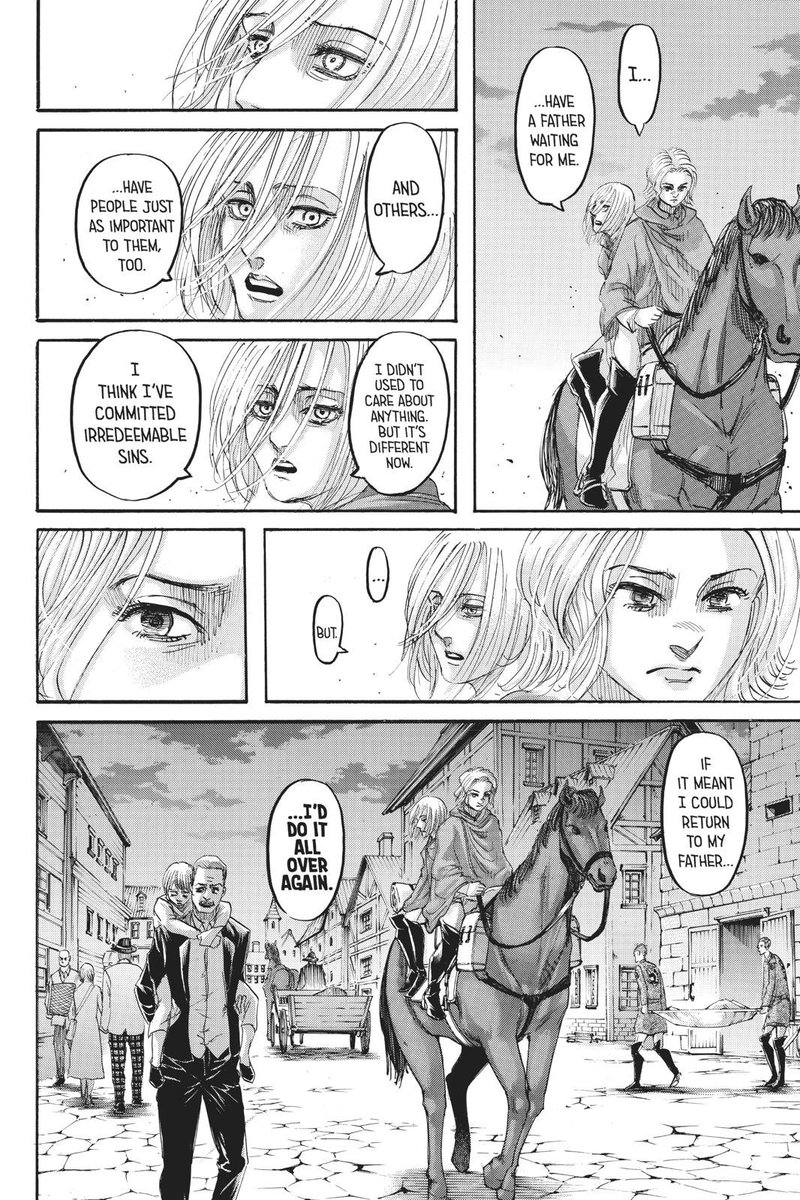 After years of waiting, Annie will finally meet her dad. Which is a sub-plot that has been present in the story ever since the end of the female titan arc. This meeting will almost certainly happen next chapter and it will be a very fulfilling moment for Annie