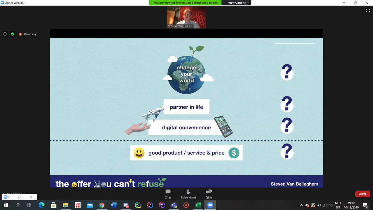 ArneCnodder's tweet photo. 'Hoe boek ik succes met klantencommunicatie?' Een webinar gepresenteerd door Kamal Kharmach waar Steven Van Belleghem tips kwam geven en ondernemers een hart onder de riem wou steken. Want zoals Kamal zei: "Ondernemers zijn de ruggengraat van het land!" #itfactory #thomasmore https://t.co/B2mlkmla5n