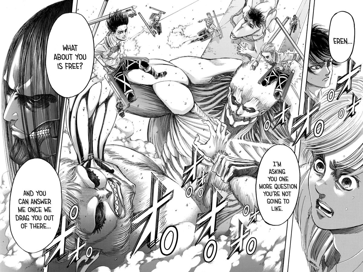 I think Armin and Eren’s confrontation is inevitable, but like I mentioned earlier, is it also possible that Armin talks to Ymir? Maybe even Zeke? I think there’s a lot of exciting possibilities ahead of us, but one things for sure, Armin will transform into the colossal titan