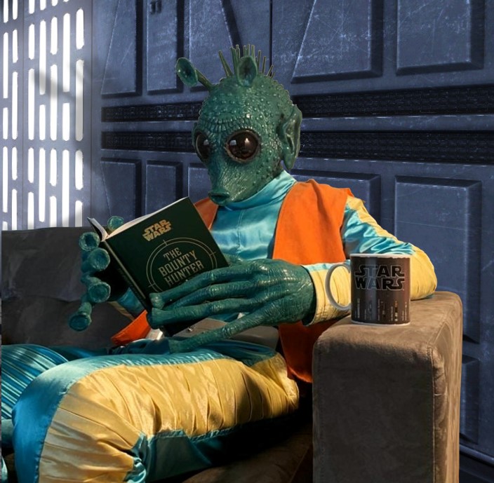 Reading up on new trooping protocols ahead of returning to community protection duties
#501st #bountyhunter #greedo