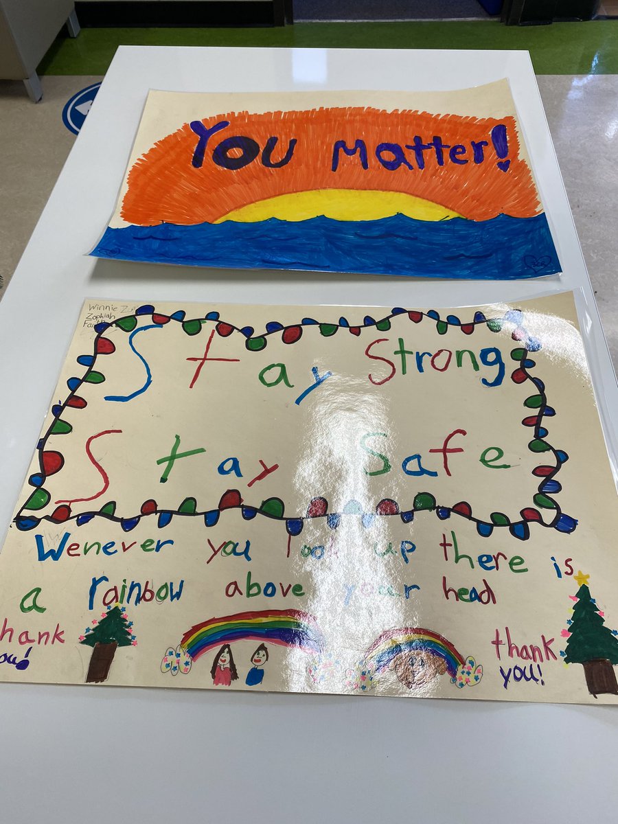 Our Grade 3 and 4 students have partnered with @HelpingCochrane and have worked hard to make positive signs to display around town! These are amazing! #rvsed