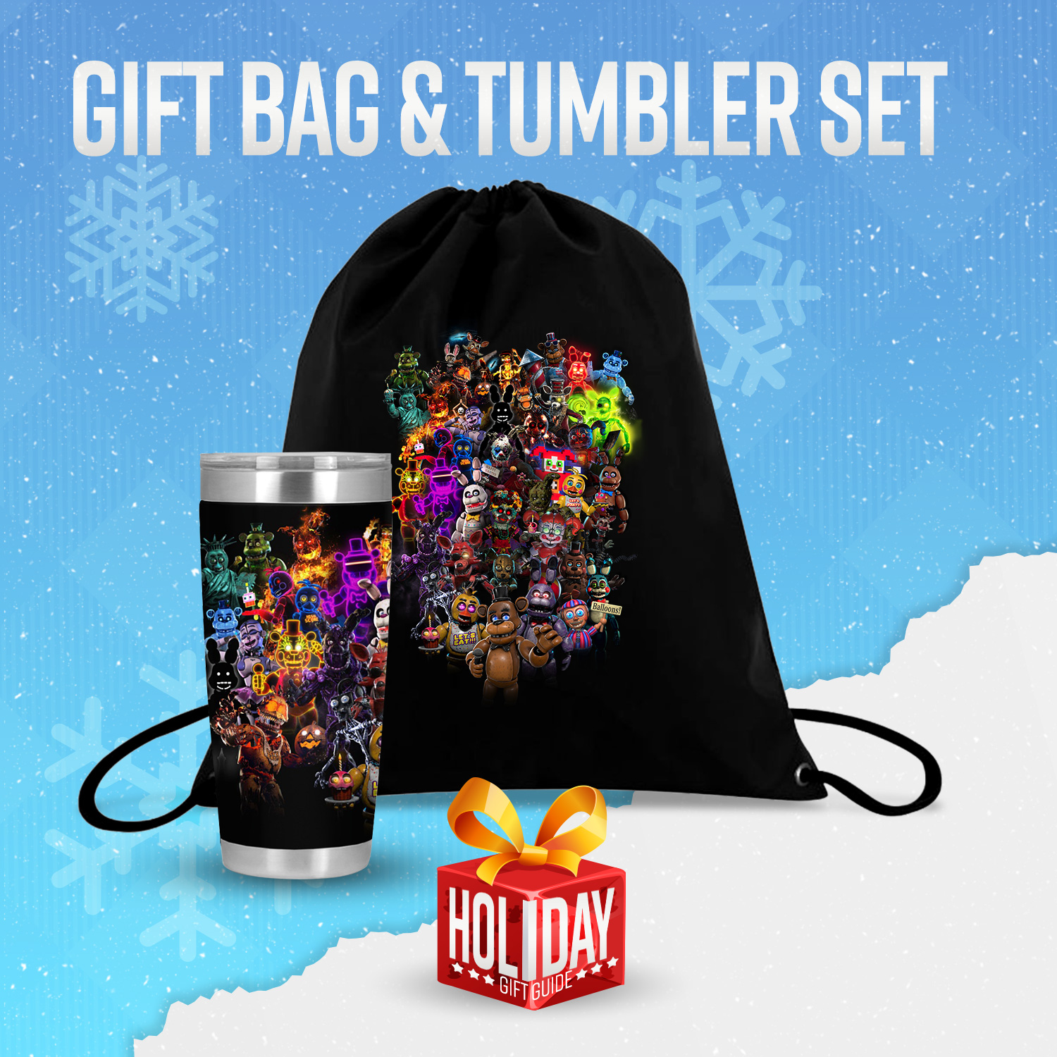 FNAF AR Merch Store on X: The Anniversary Gift Bag + Tumbler Set is  perfect to get you through this frosty season 🥶 🎁 Available now @   🎁 #FNAF #FNAFAR #Illumix #