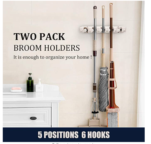 Wall Mounted Mop & Broom Holder 2-pack $7.19 (Reg. $17.99)
🔗 amzn.to/2LoUAjA

#WallMounted #MopandBroom #Holder