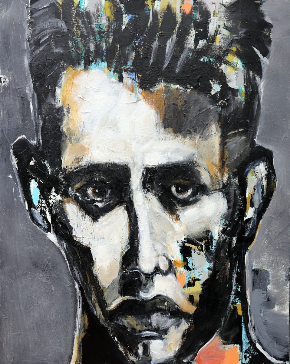 Julie Schumer (abstract) and James Koskinas (portrait) pride themselves on painting close together but in different styles. Their words.