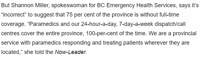 EphemeralECG's tweet photo. Yo @BC_EHS:1st step to fixing a problem is acknowledging it's a problem

Geographically, PT medics serve major. of BC. PTers have no min pay: just call-out pay/stipends. In xchange they have no obligation to work. This leads to ++service gaps

Don't spin it: We (@APBC873) need Δ! https://t.co/T6xU99c499