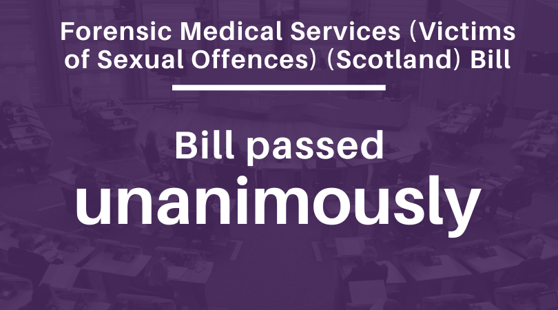 ScotParl's tweet photo. The Forensic Medical Services (Victims of Sexual Offences) (Scotland) Bill has just been passed unanimously in the Debating Chamber.

Find out more about the Bill and what it will change here ➡ https://t.co/d8GngvBJvD https://t.co/psSFErGC3e