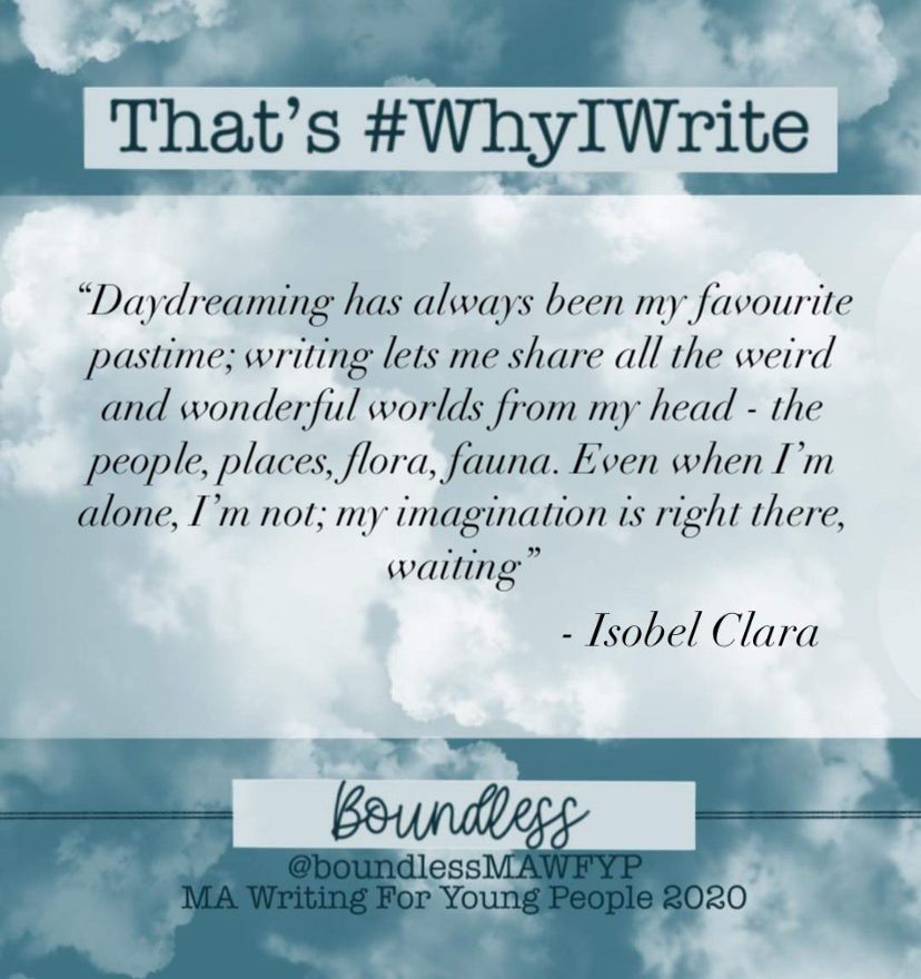 MAWFYPAnthology's tweet photo. Next up for our #AuthorIntroductions we have Isobel Clara!
Find her on socials - Twitter: @izzybug Instagram: isobelclarasmith
Watch this space for sneak peek’s of Isobel’s incredible YA historical fantasy story, but first, here’s her response to the question #WhyIWrite https://t.co/P03ahYRkGt