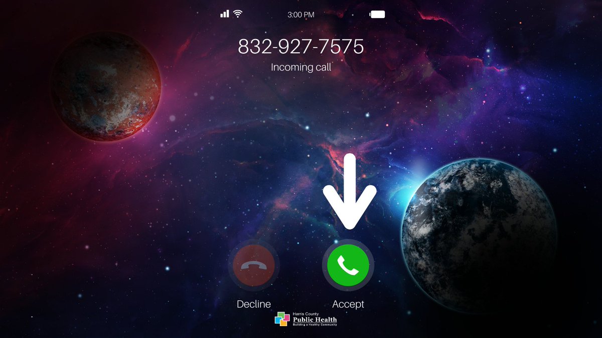hcphtx's tweet photo. "I don't answer calls from numbers I don't know!" 

Easy fix: Add these numbers to your phone, under "HCPH Contact Tracer" and now you can answer the call/text to help #StopTheSpread of #COVID19 in our community.
 Numbers to add: 832-927-7575 &amp; 346-229-1960 https://t.co/0uLprbFrt4