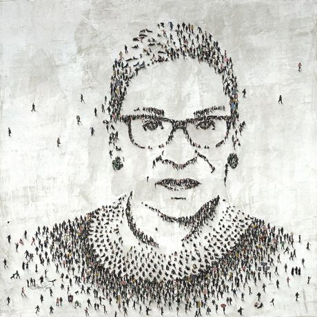 I did see a good installation at the Indianapolis museum of art where you walked on glass floor panels held up by thousands of army man type civilian figurines.