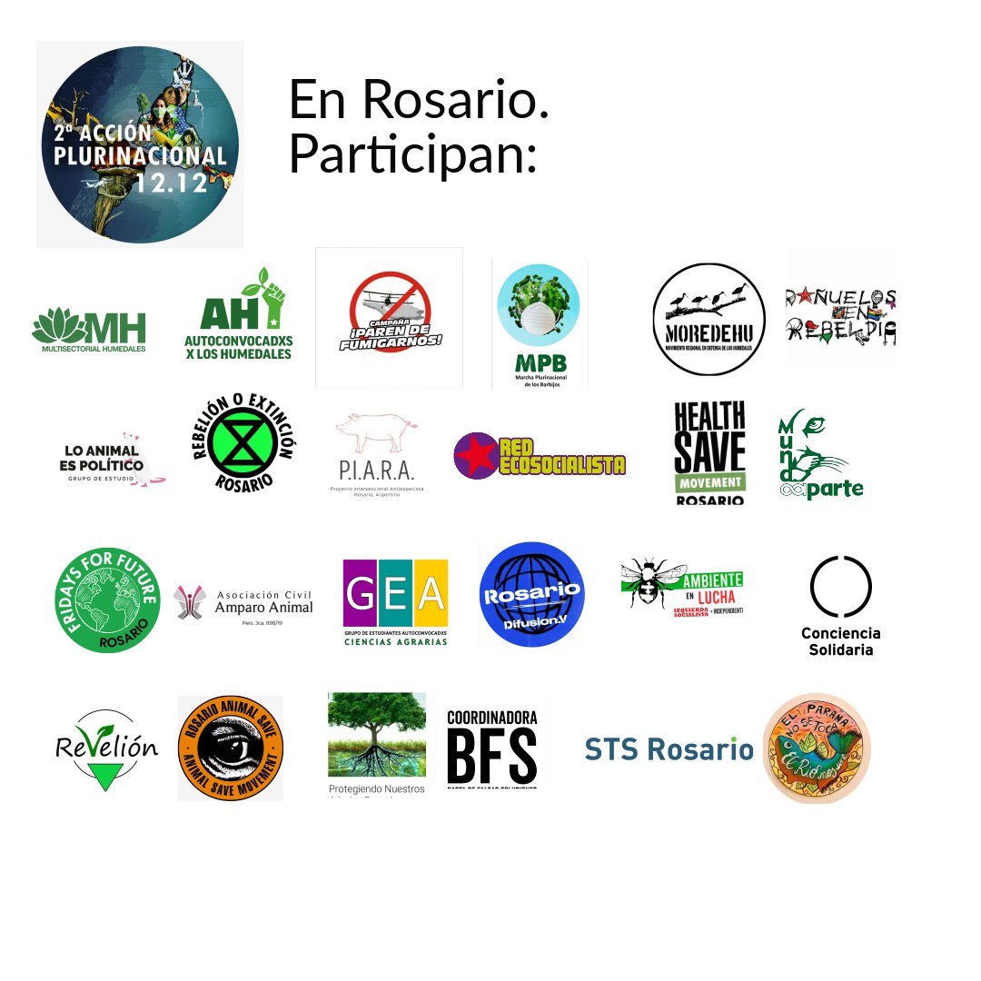 ACCIÓN PLURINACIONAL POR EL AGUA, LA VIDA Y LOS TERRITORIOS.

El 12 de diciembre nos unimos en más de 40 puntos.

“No permitiremos que la salida a la crisis económica de los Estados se realice a costa de la destrucción de la Naturaleza de la que somos parte”. 

#leydehumedalesya