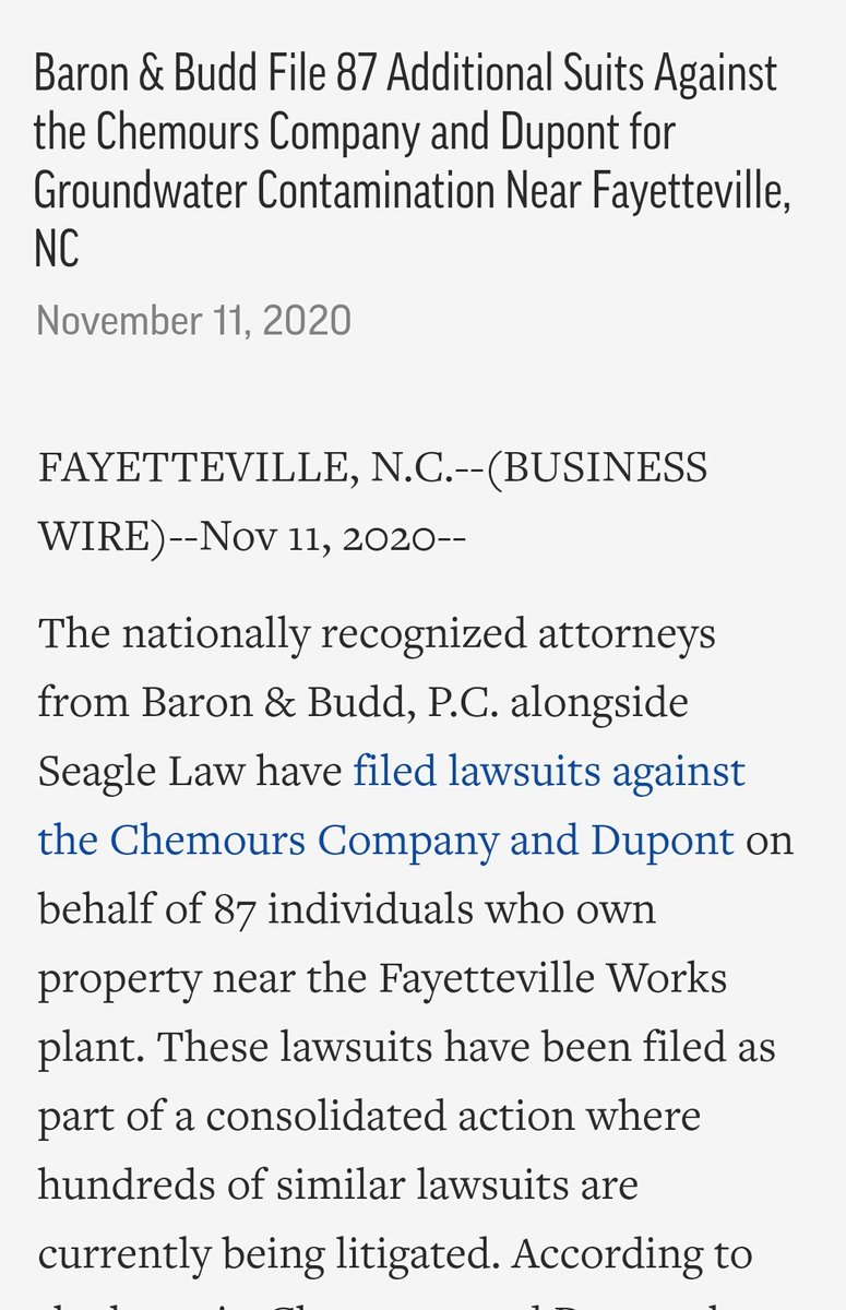 14. Where is this all going?? Well, Chemours starts a new plant in another state, while the lawsuits just stack up against them.