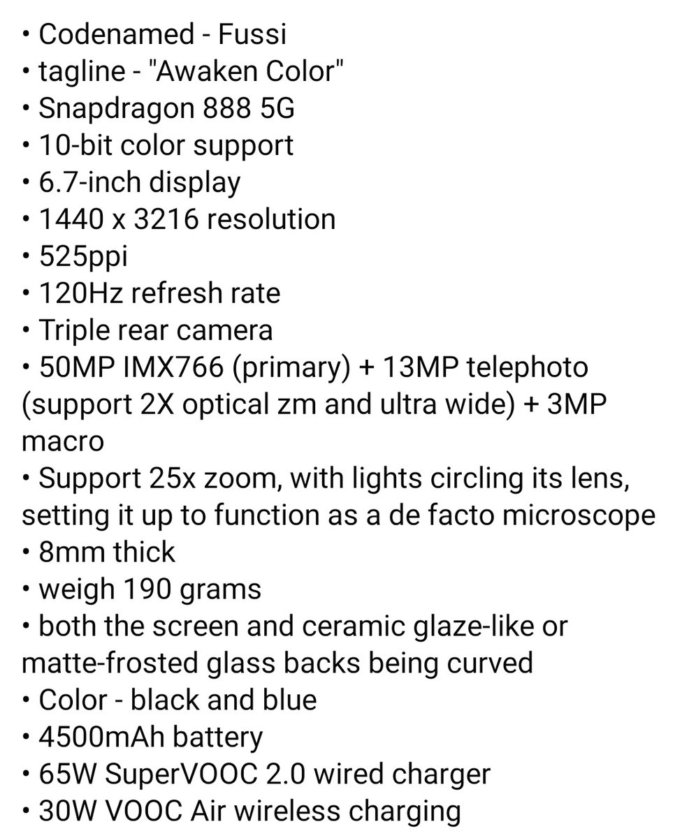 Technitious1's tweet photo. Oppo Find X3 Pro details leaked by Voice(Evan Blass)

#oppo https://t.co/gT9GpPlJok