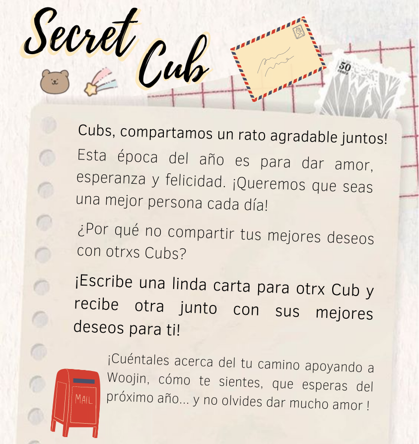 UniverseWoojin's tweet photo. Cubs! 🧸

Tenemos un nuevo proyecto para ustedes: Secret Cub!!

Esperamos que se puedan unir más y conozcan nuevas Cubs ♥️

Lee las imágenes para más detalles~

#김우진 #WOOJIN #KIMWOOJIN #10xEntertainment #WOOJINᴖᴥᴖ #Cubs #SupportWoojin #wooAlog 
@10x_ent @woooojinn https://t.co/sak126gMgB