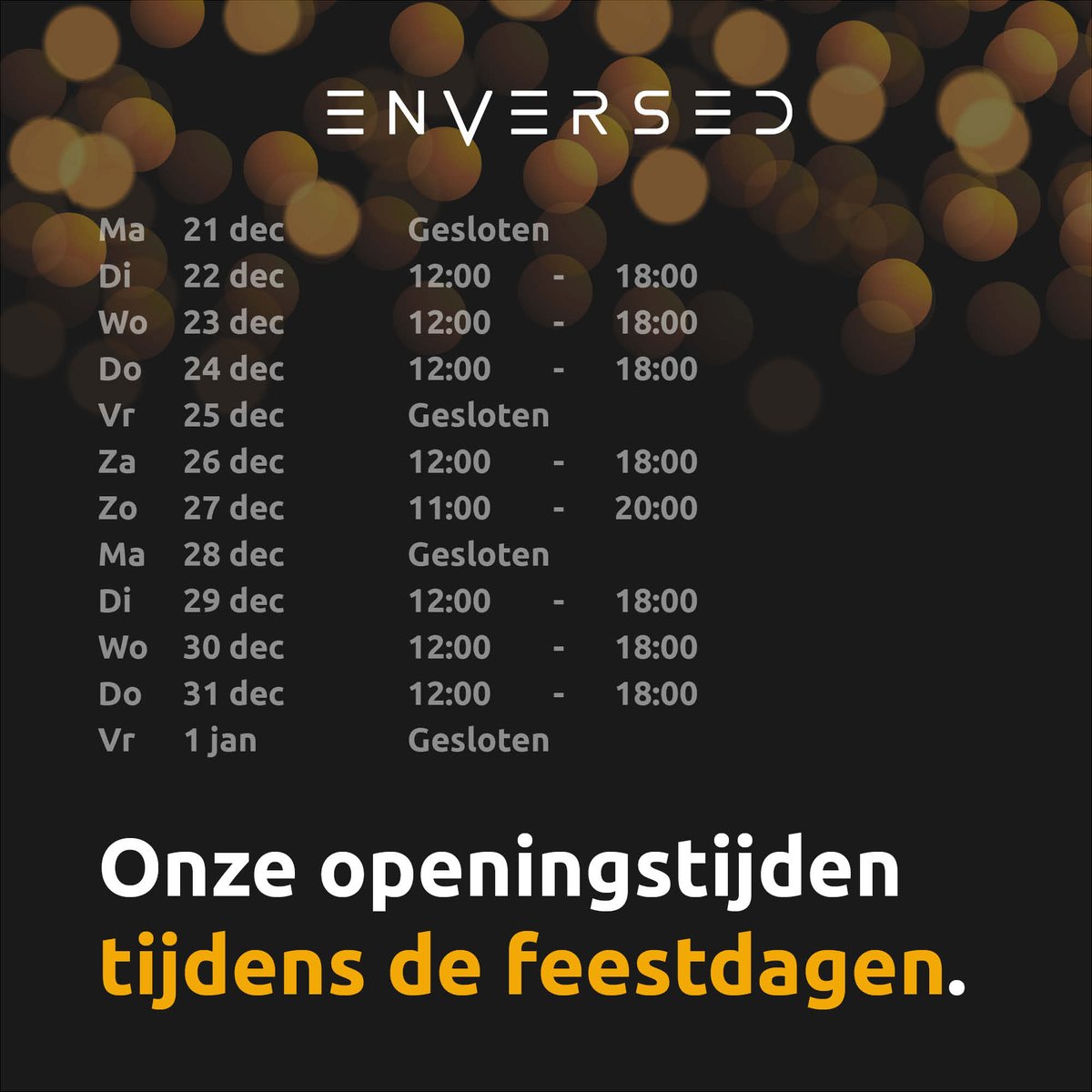 Tijdens de feestdagen hebben wij aangepaste openingstijden in ons VR-center. We kijken er naar uit om jullie allemaal te verwelkomen in ons warme VR-center voor een ervaring naar keuze!